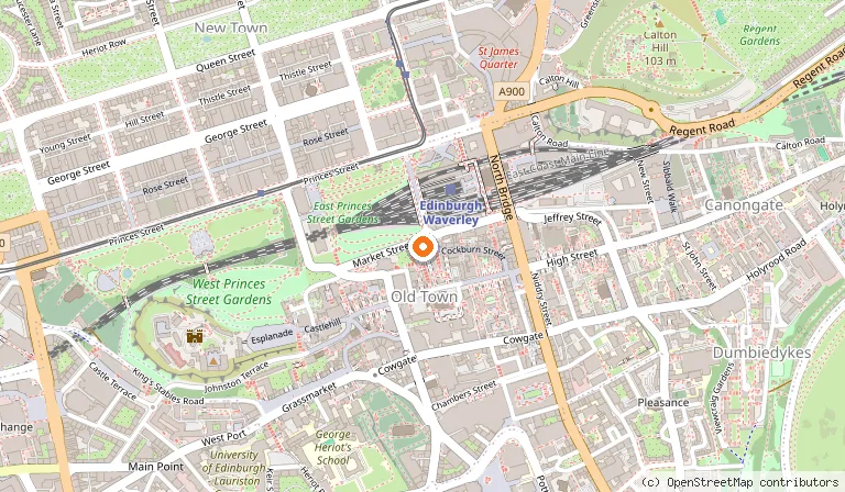 Map showing the location of Motel One Edinburgh-Royal in Edinburgh