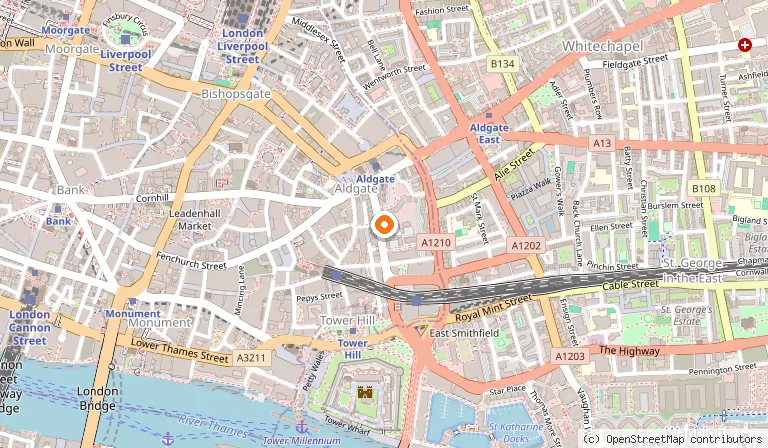 Map showing the location of Motel One London-Tower Hill in London
