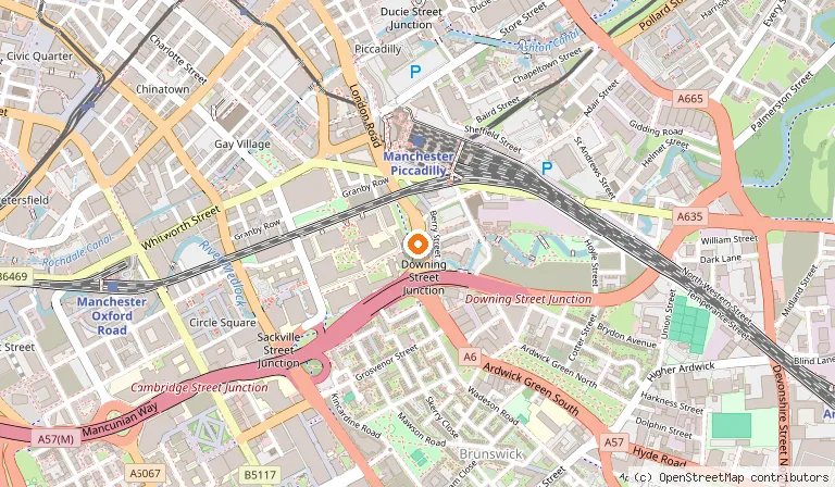 Map showing the location of Motel One Manchester-Piccadilly in Manchester