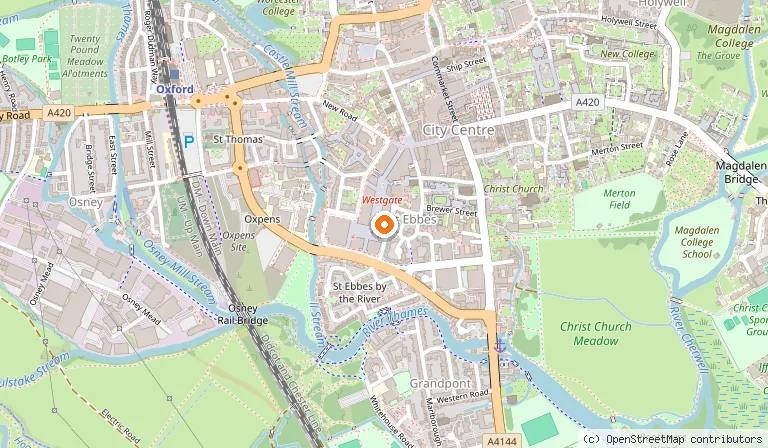 Map showing the location of Mowgli Street Food Oxford in Oxford