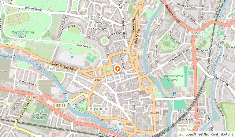 Map showing the location of Mr B's Emporium of Reading Delights in Bath