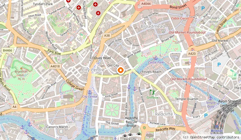 Map showing the location of Mugshot Restaurants Bristol in Bristol