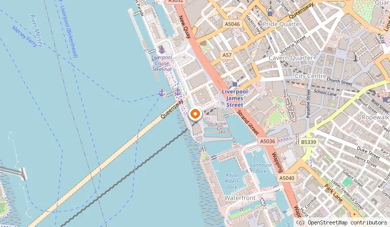 Map showing the location of Museum of Liverpool in Liverpool