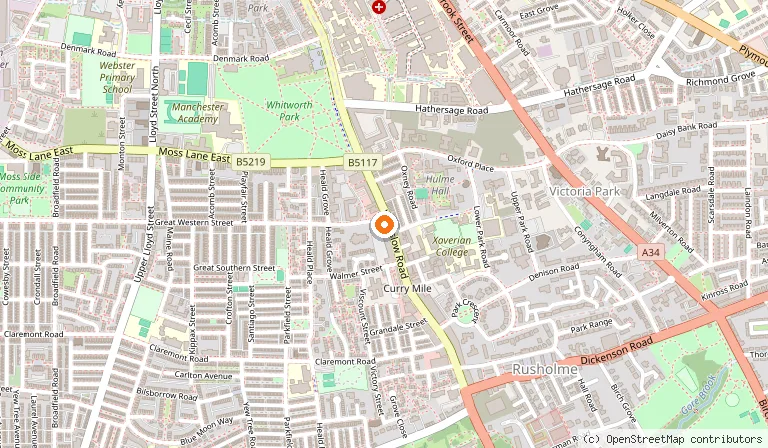 Map showing the location of MyLahore Manchester in Manchester