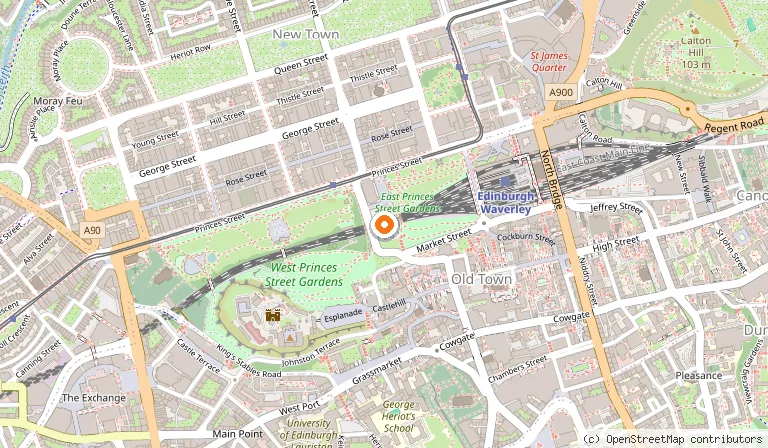 Map showing the location of National Galleries of Scotland: National in Edinburgh