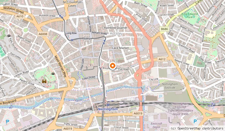 Map showing the location of National Justice Museum in Nottingham
