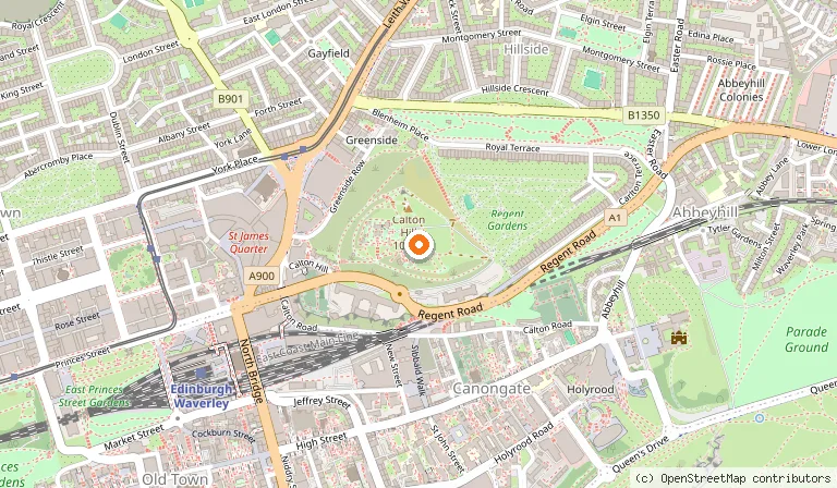 Map showing the location of National Monument of Scotland in Edinburgh