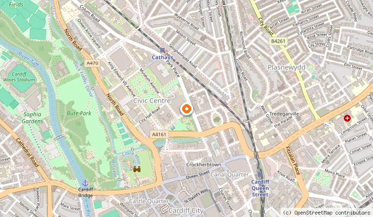 Map showing the location of National Museum Cardiff in Cardiff