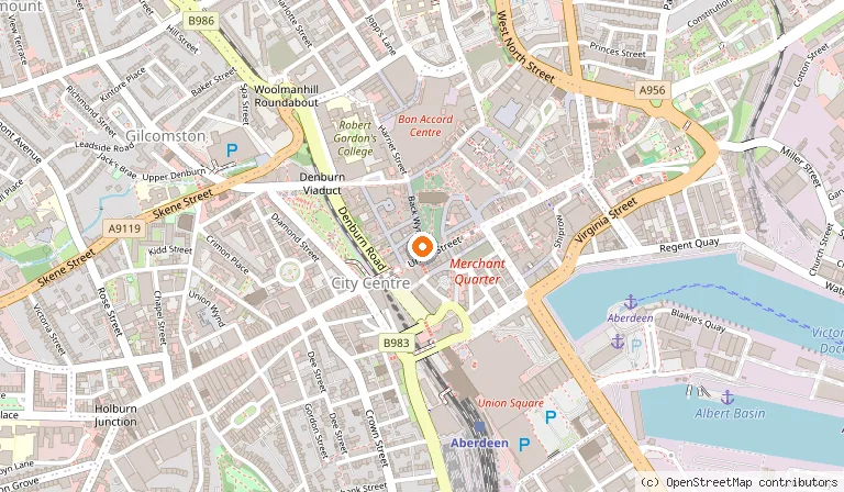 Map showing the location of Ninety-Nine in Aberdeen