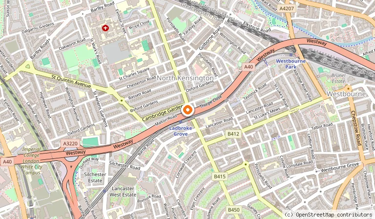 Map showing the location of Notting Hill in London
