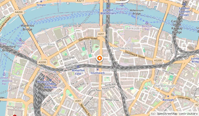 Map showing the location of Novotel London Blackfriars in London