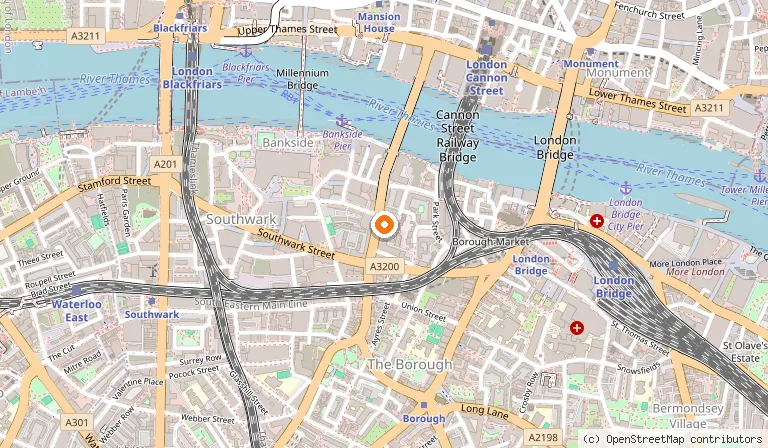 Map showing the location of Novotel London Bridge in London