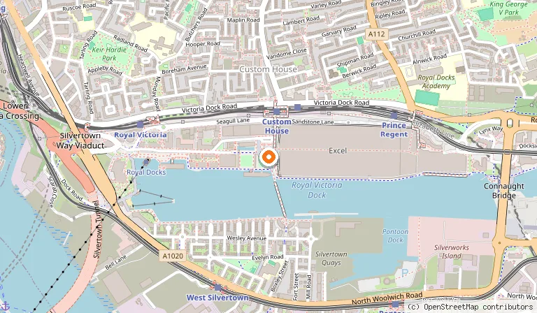 Map showing the location of Novotel London Excel in London