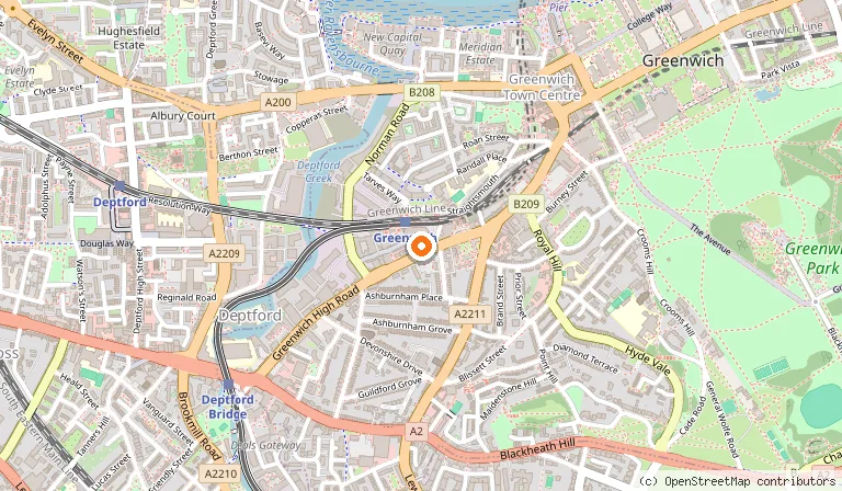 Map showing the location of Novotel London Greenwich in London