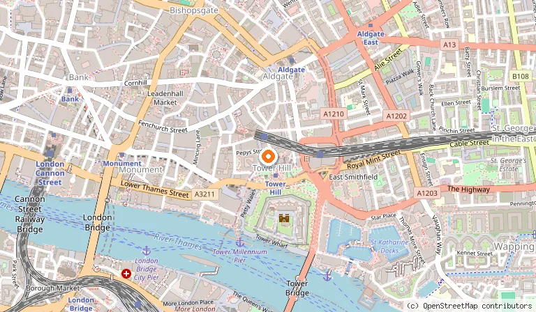 Map showing the location of Novotel London Tower Bridge in London