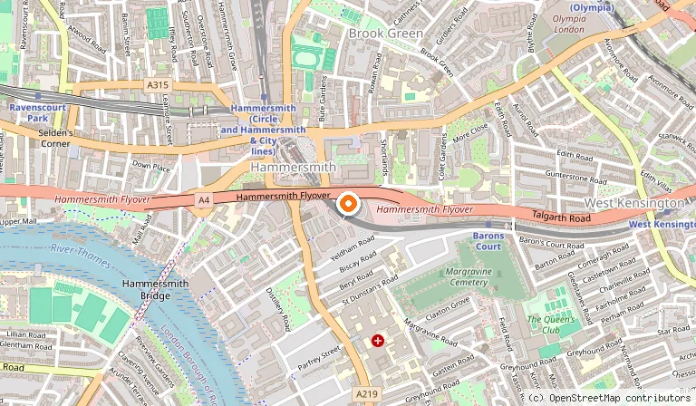 Map showing the location of Novotel London West in London