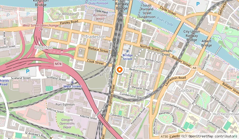 Map showing the location of O2 Academy Glasgow in Glasgow