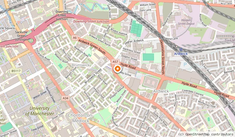 Map showing the location of O2 Apollo in Manchester