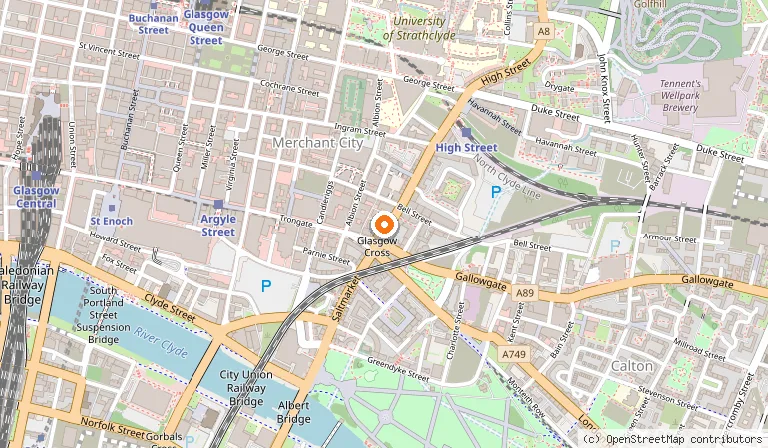 Map showing the location of Obsession of India in Glasgow