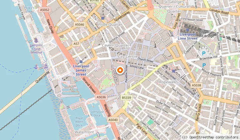 Map showing the location of ODEON Liverpool One in Liverpool