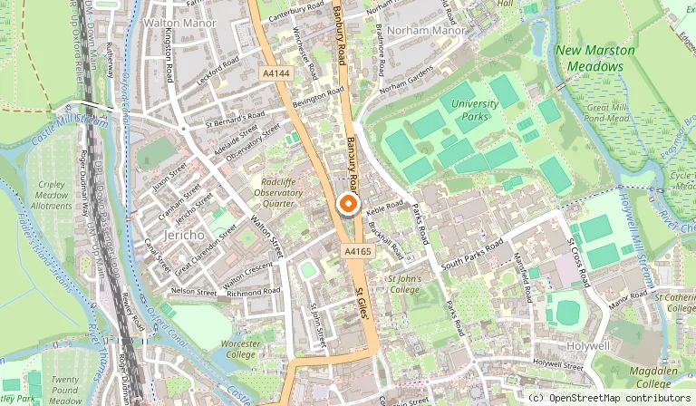 Map showing the location of Old Parsonage Hotel in Oxford
