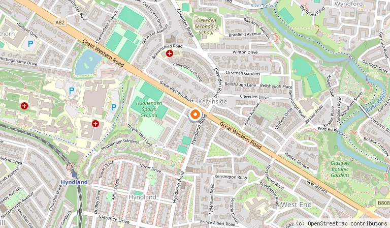 Map showing the location of One Devonshire Gardens a Hotel Du Vin in Glasgow
