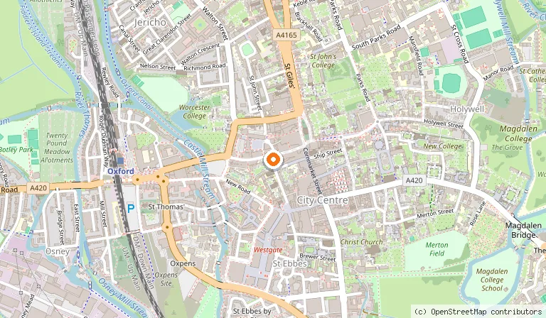 Map showing the location of O'neill's Oxford in Oxford