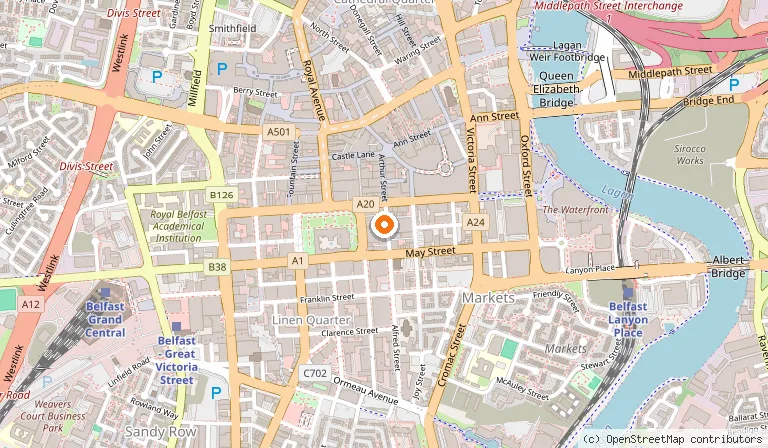 Map showing the location of Orchid Thai Massage & Spa in Belfast