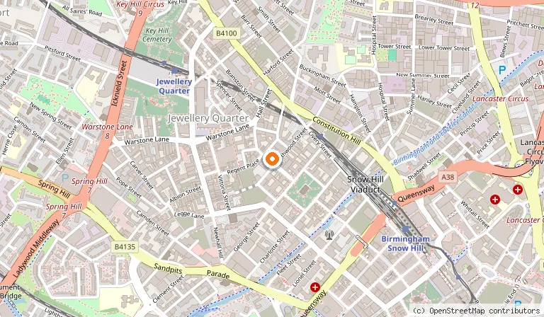 Map showing the location of Otto Pizza in Birmingham