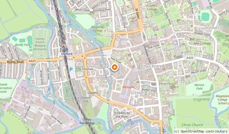 Map showing the location of Oxford Castle & Prison in Oxford