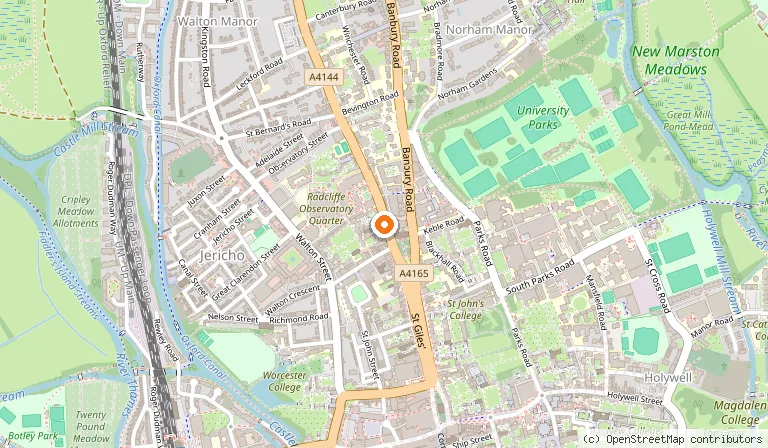 Map showing the location of Oxford Oratory Church of St Aloysius Gonzaga in Oxford