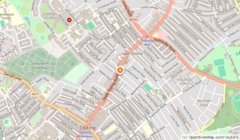 Map showing the location of Pakistani Restaurant Tooting - Spice Village in London