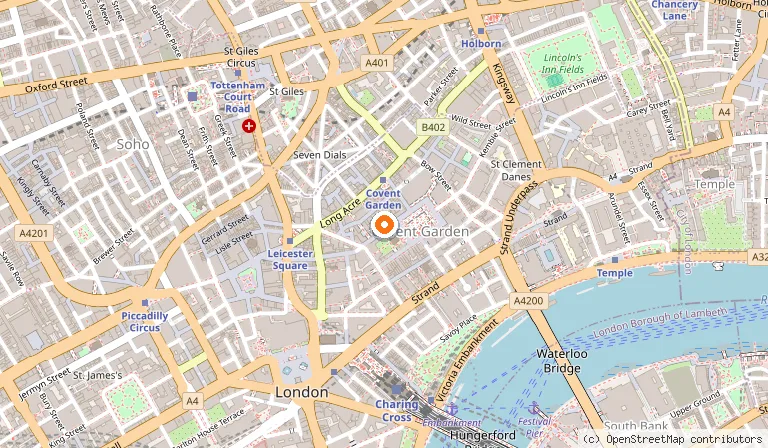 Map showing the location of Palm Court Brasserie in London