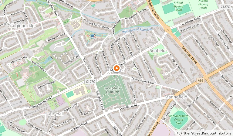 Map showing the location of Palm Court Hotel in Aberdeen