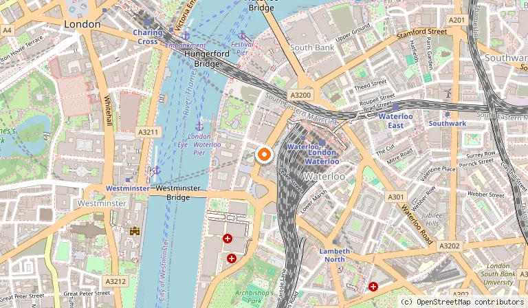 Map showing the location of Park Plaza County Hall London in London