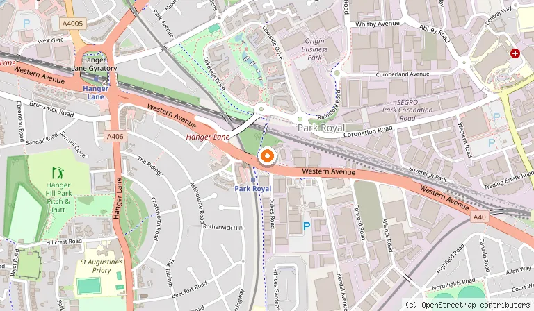 Map showing the location of Park Plaza London Park Royal in London