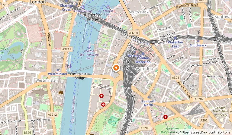 Map showing the location of Park Plaza London Westminster Bridge in London