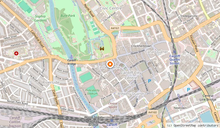 Map showing the location of Pasture Restaurant Cardiff in Cardiff