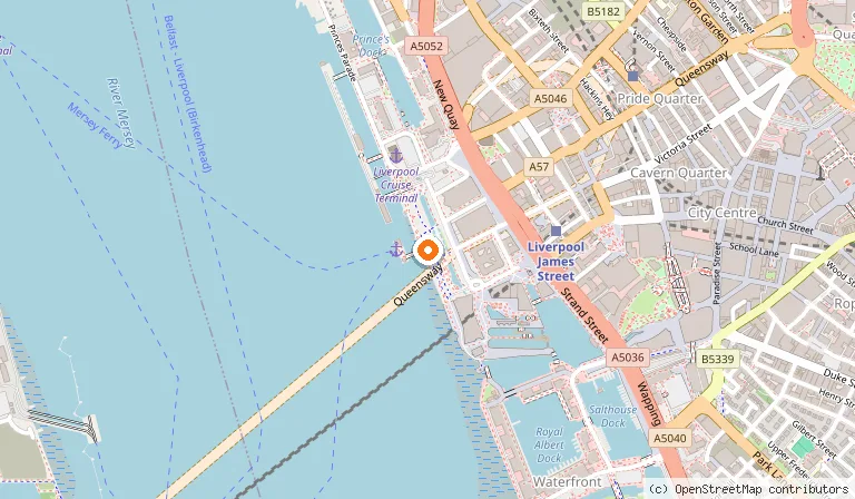 Map showing the location of Pier Head in Liverpool