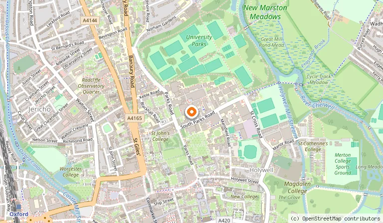 Map showing the location of Pitt Rivers Museum in Oxford
