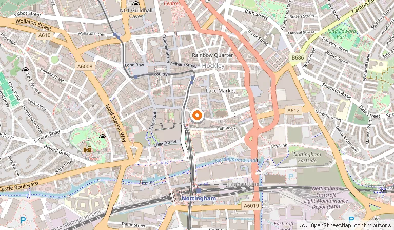 Map showing the location of Pizzamisú in Nottingham