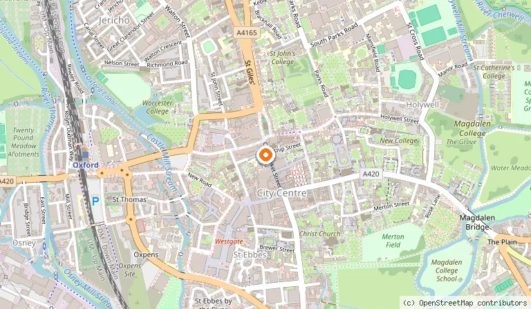 Map showing the location of Plough Inn in Oxford