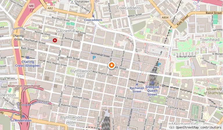 Map showing the location of Point A Hotel Glasgow in Glasgow