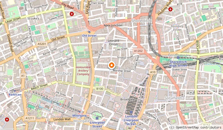 Map showing the location of Point A Hotel London Shoreditch in London