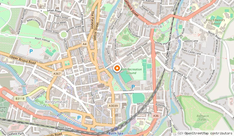 Map showing the location of Ponte Vecchio in Bath