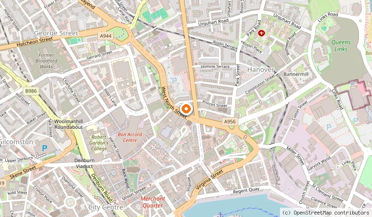 Map showing the location of Premier Inn Aberdeen City Centre in Aberdeen