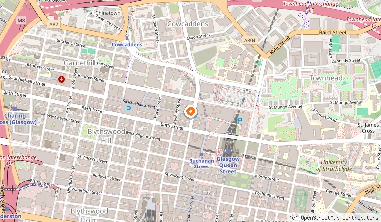 Map showing the location of Premier Inn Glasgow City Centre Buchanan Galleries hotel in Glasgow