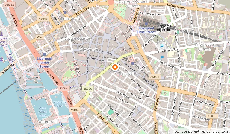 Map showing the location of Premier Inn Liverpool City - Liverpool One in Liverpool