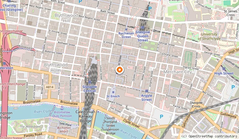 Map showing the location of Princes Square in Glasgow