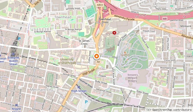 Map showing the location of Provand's Lordship in Glasgow